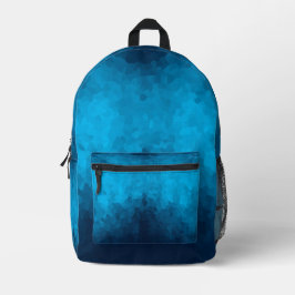 Blaues Mosaik geometrisches Muster Bedruckter Rucksack