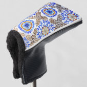 Blaues Mosaik Golf Headcover (3/4 Vorderseite)
