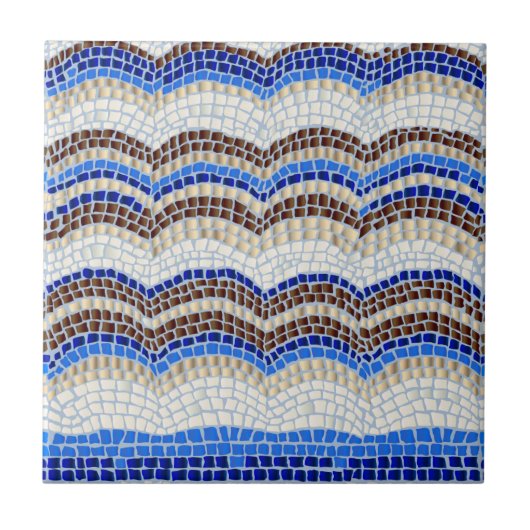 Blaues Mosaik-kleine Keramik-Fliese Fliese (Vorderseite)