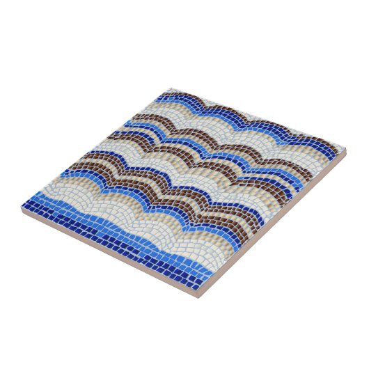 Blaues Mosaik-kleine Keramik-Fliese Fliese (Seite)