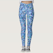 Blaues Mosaik Leggings (Vorderseite)