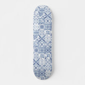 Blaues Mosaik-Mittelmeer-Skateboard Skateboard (Vorne)