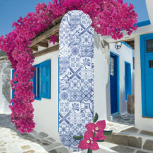 Blaues Mosaik-Mittelmeer-Skateboard