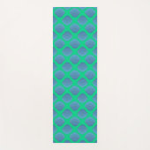 Blaues Mosaik-Seashell-Muster auf Jade Yogamatte (Vorderseite)