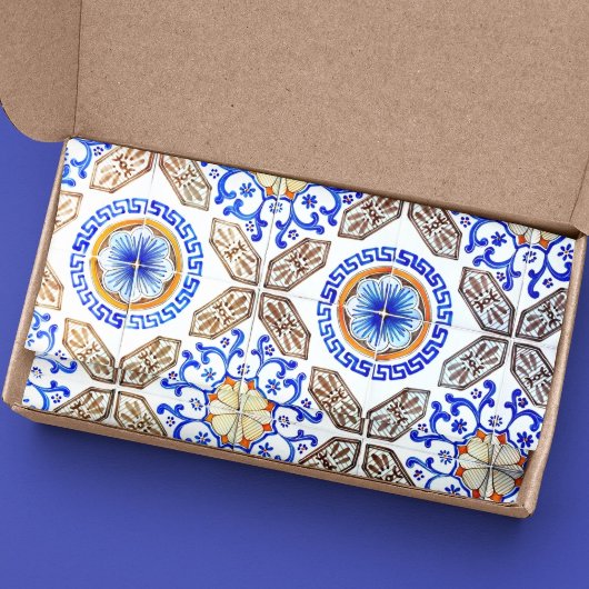 Blaues Mosaik Seidenpapier