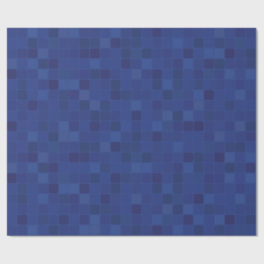 Blaues Mosaik-Zuhause-Verpackungspapier. Geschenkpapier (Flach)