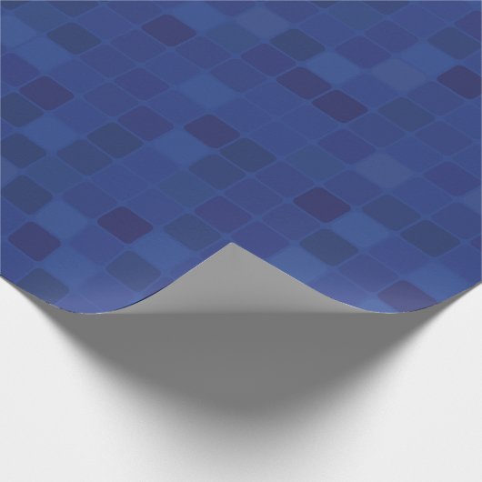 Blaues Mosaik-Zuhause-Verpackungspapier. Geschenkpapier (Ecke)