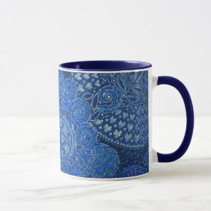 Blaues Mosaikdetail, Deutschland Tasse