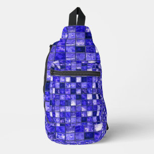 Blaues Mosaikmuster Crossbody Bag