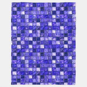 Blaues Mosaikmuster Fleecedecke