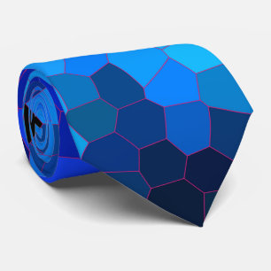 Blaues Mosaikmuster im Tiefen des Ozeans Krawatte