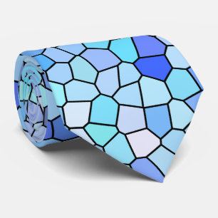 Blaues Mosaikmuster Krawatte