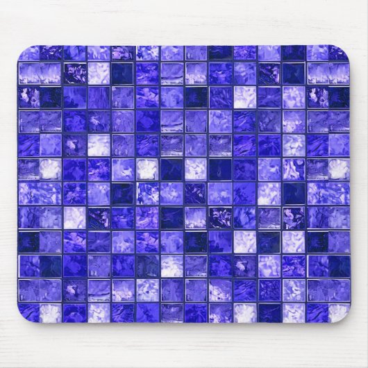 Blaues Mosaikmuster Mousepad (Vorne)