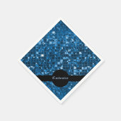Blaues Mosaikmuster Napkins Serviette (Ecke)