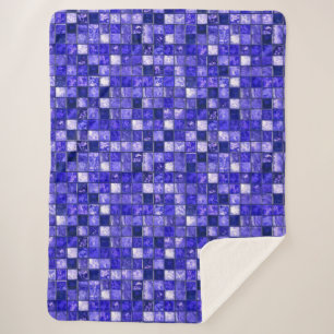 Blaues Mosaikmuster Sherpadecke
