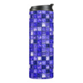 Blaues Mosaikmuster Thermosbecher (Nach links gedreht)