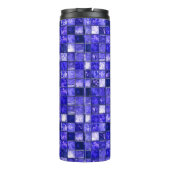 Blaues Mosaikmuster Thermosbecher (Rückseite)