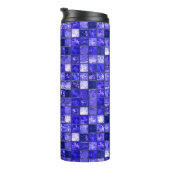 Blaues Mosaikmuster Thermosbecher (Nach rechts gedreht)