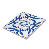 Blaues Motiv auf weißem Hintergrund Fliese (Seite)