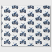 Blaues Motorrad Geburtstag Geschenkpapier (Flach)