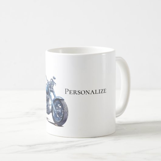 Blaues Motorrad Kaffeetasse (VorderseiteRechts)