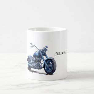 Blaues Motorrad Kaffeetasse