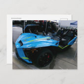 Blaues Motorrad Postkarte (Vorne/Hinten)