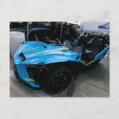 Blaues Motorrad Postkarte (Vorderseite)