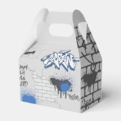 Blaues Motorrad und Graffiti Geschenkschachtel (Rückseite)