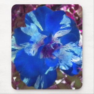Blaues Mousepad mit variierter Rose