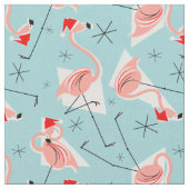 Blaues multi kleines Mustergewebe Flamingo-Sankt Stoff (Nahaufnahme)