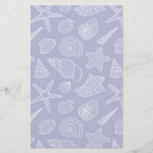 Blaues Muschel-Muster Briefpapier