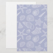 Blaues Muschel-Muster Briefpapier (Vorne/Hinten)