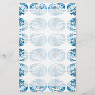 Blaues Muschel-Muster Briefpapier