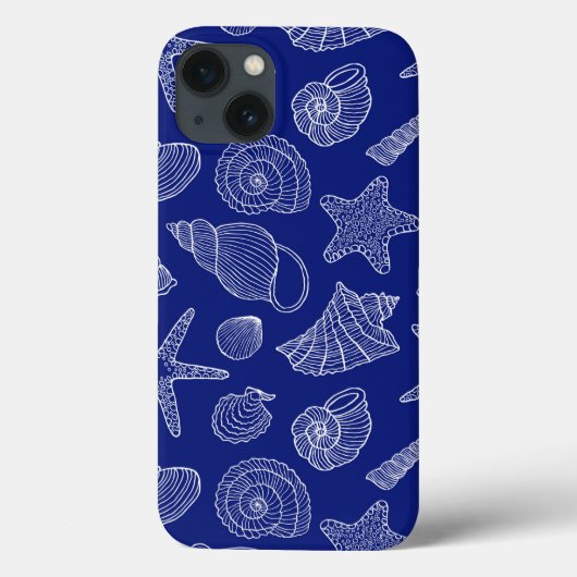 Blaues Muschel-Muster Case-Mate iPhone Hülle (Rückseite)