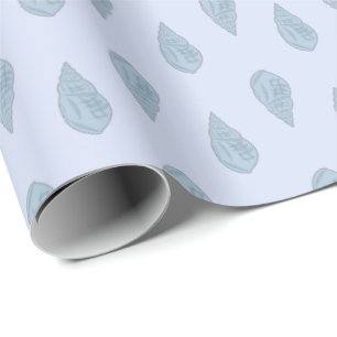 Blaues Muschel Muster . Geschenkpapier