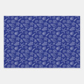 Blaues Muschel-Muster Geschenkpapier Set (Vorderseite 3)