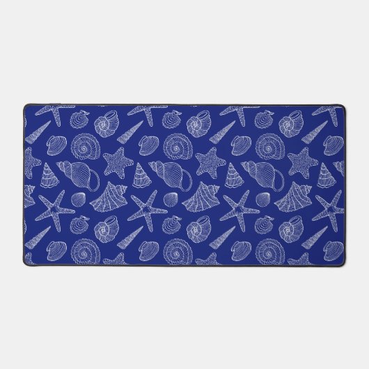 Blaues Muschel-Muster Schreibtischunterlage (Vorderseite)
