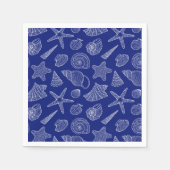 Blaues Muschel-Muster Serviette (Vorderseite)