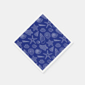 Blaues Muschel-Muster Serviette (Ecke)