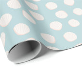Blaues Muschel-Musterpapier Geschenkpapier (Rolleneckpunkt)