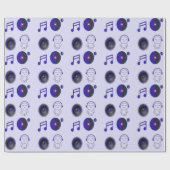 Blaues musikalisches Dekormuster Geschenkpapier (Flach)