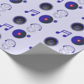 Blaues musikalisches Dekormuster Geschenkpapier (Ecke)