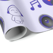 Blaues musikalisches Dekormuster Geschenkpapier (Rolleneckpunkt)