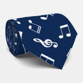 Blaues Musiknoten-Muster Krawatte (Gerollt)
