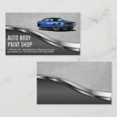 Blaues Muskelauto | Auto Services Business Card Visitenkarte (Vorne/Hinten)
