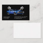 Blaues Muskelauto | Kolben | AUTO Visitenkarte (Vorne/Hinten)