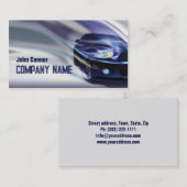 Blaues Mustang-Auto in der strahlenden Motion Card Visitenkarte (Vorne/Hinten)