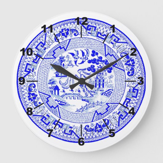 Blaues Muster [1912] Große Wanduhr (Vorderseite)