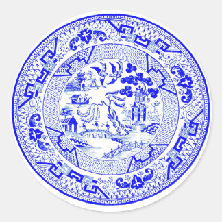 Blaues Muster [1912] Runder Aufkleber